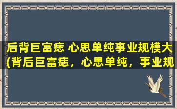 后背巨富痣 心思单纯事业规模大(背后巨富痣，心思单纯，事业规模大，揭秘成功要诀！)